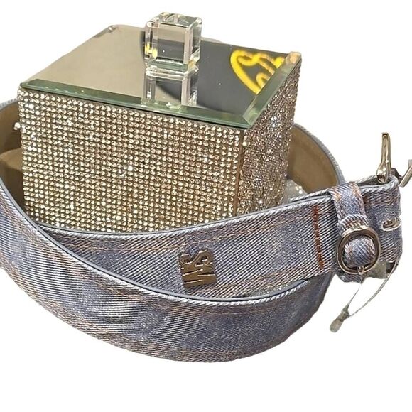 Steve Madden Denim Buckle Logo Belt main image 7